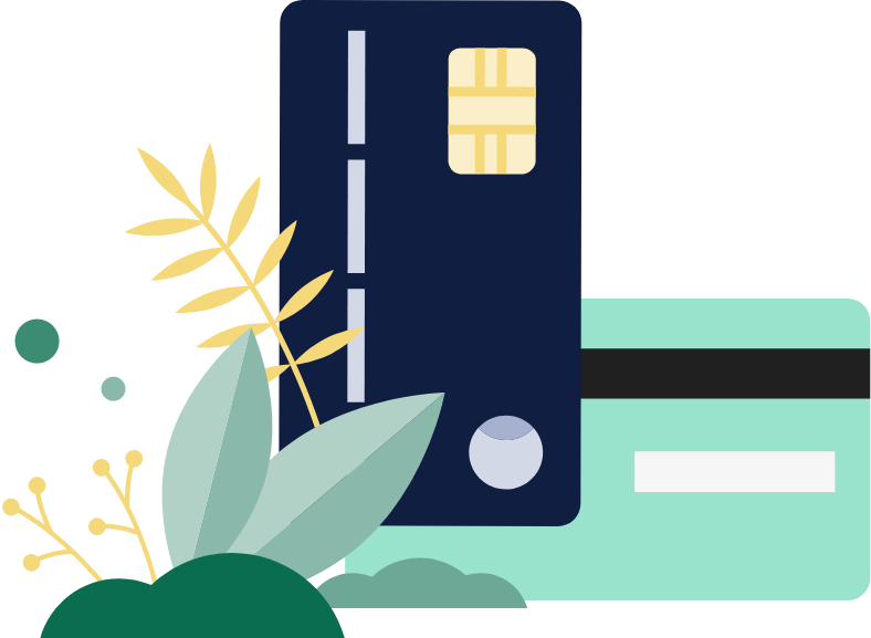 front and back of credit card illustration